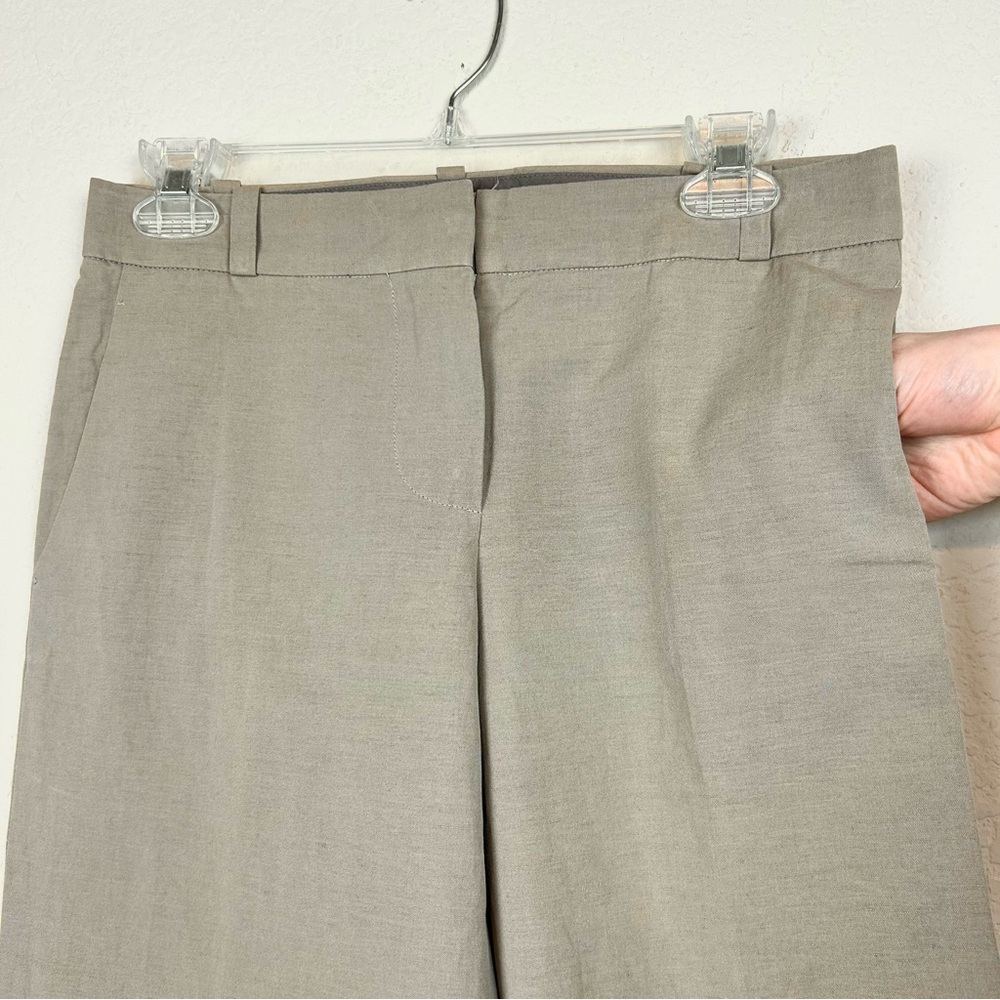 Chloe Beige Wide-Leg Linen Trouser Pants View 3